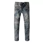 balmain jeans stretch distressed skinny droit